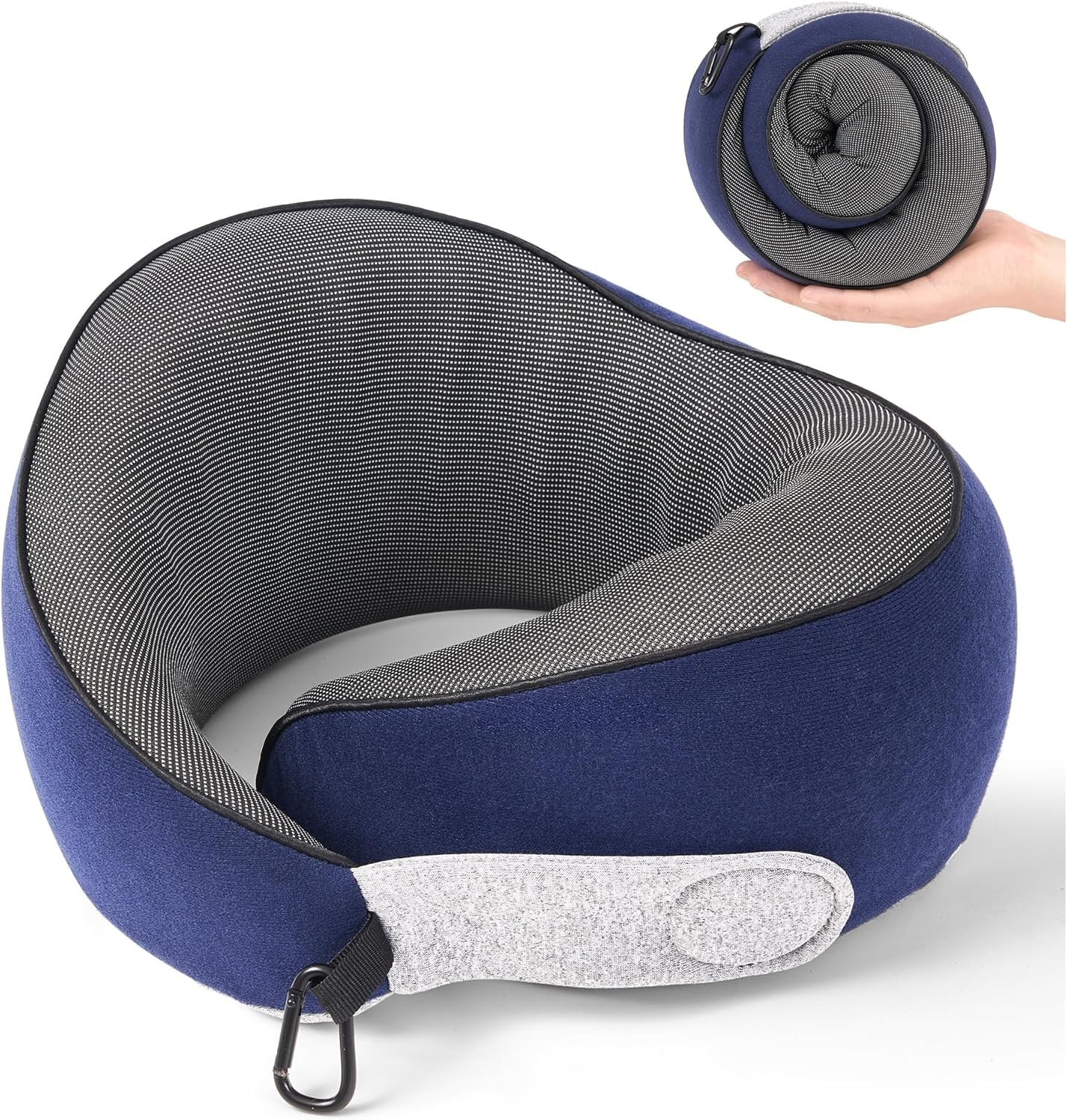 Travel Pillow, 100% Pure Memory Foam Travel Neck Pillow Airplane Neck Support Er-image