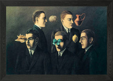 Rene Mgritte Surrealist Portrait wi Framed Wall Art Poster Canvas Print Picture