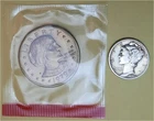 Lot of 2 Coins – 1 Mint Susan B Anthony Dollar (1979D) & 1 Mercury Dime (1945D)