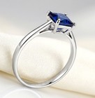 GENUINE 0.92 Cts BLUE SAPPHIRE RING SOLID 10K WHITE GOLD- Free Appraisal Service — photo 3