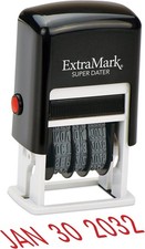 Super Dater Ink Stamp - Self-Inking Rubber Date Stamper - for Documents, Red 
