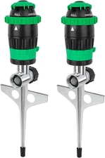[2 Pack] RESTMO Gear Drive Sprinkler with Metal Spike Base, 5-Pattern Green 