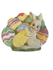Fitz and Floyd Plate - Gathering Eggs - 9" x 7.75" Spring Easter