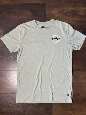 #ad #ad Maui And Sons Classic Shark Logo T shirt Mens Medium Sage Green 60 40 Surf Skate C $18.99