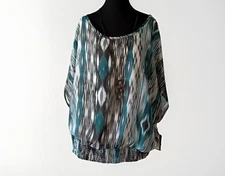 I.N. Studio Womens Blouse Size 3X Boho Hippie Feminine Travel (Free Necklace)NWT