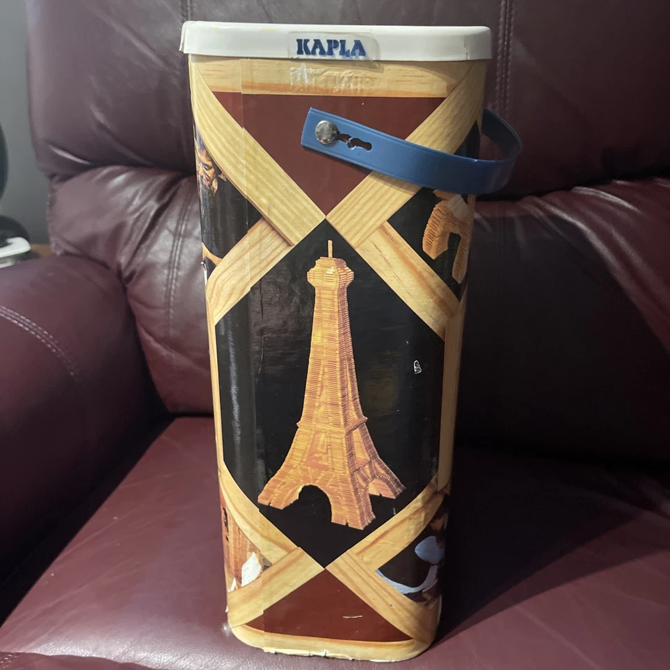 JUEGO DE CONSTRUCCIÓN 200 TABLONES DE MADERA DE PINO KAPLA DE COLECCIÓN + ESTUCHE DE ALMACENAMIENTO - FRANCIA 1988 Foto 2 de 4