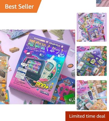 Girl's Japanese Retro Sticker Book, Y2K Theme - 800+ Cute Old Showa Style Old...