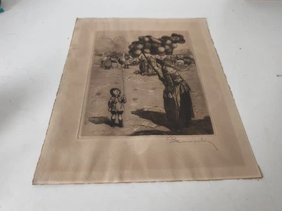 Ancienne Gravure De Roméo Du Moulin , Signé Au Crayon - Photo 1/4