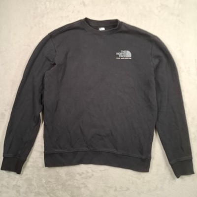 The North Face Sweatshirt Mens Large Black Crew Neck Graphic Logo Outdoor Hiking