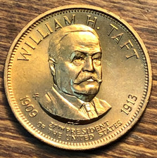 William H. Taft Token 27th US President -1909-1913 Commemorative Medal Brass