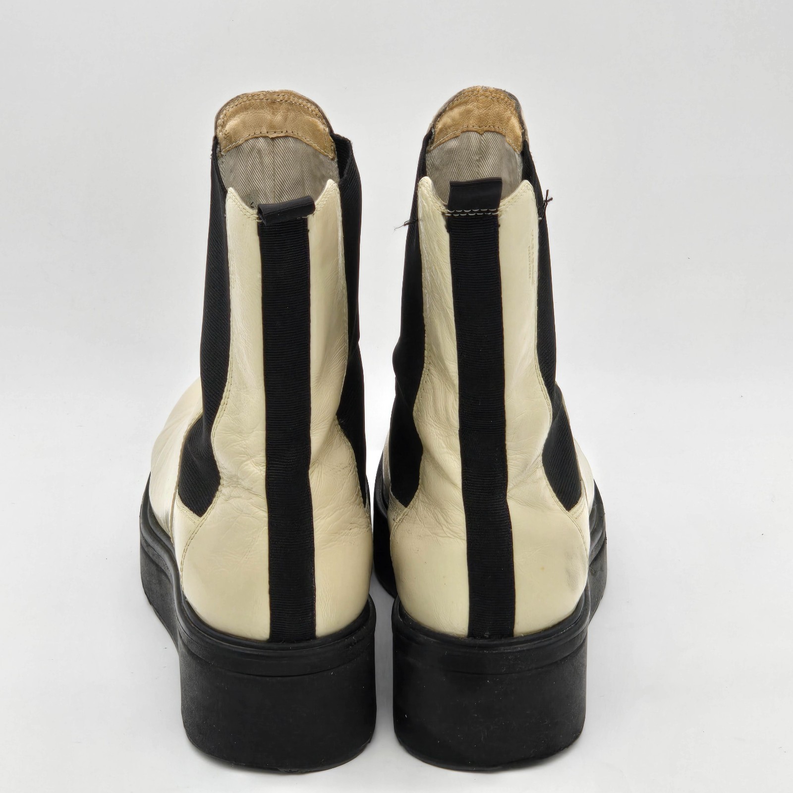VAGABOND Tara Chelsea Boots Sz 10 Cream Patent Leather Chunky Platform Y2K Bratz image 6