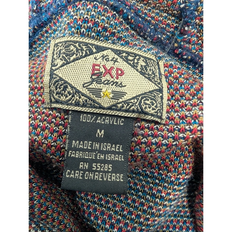 Suéter con Capucha Express Para Hombre Talla M Suroeste Vintage Y2K Rayas Acrílico Foto 3 de 4