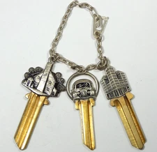 Sterling Silver and Brass Blank 3 Napier Keys w/ Symbols
