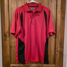Ben Hogan Polo Shirt Men's Red Medium Performance Golf Short Sleeves Collared