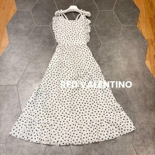 RED VALENTINO maxi Polka dots Dress Women Size 46 Genuine