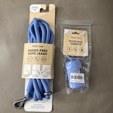 Wild One Hands-free dog leash Blue 4-in-1 Adjust Standard  Poop Bag Carrier