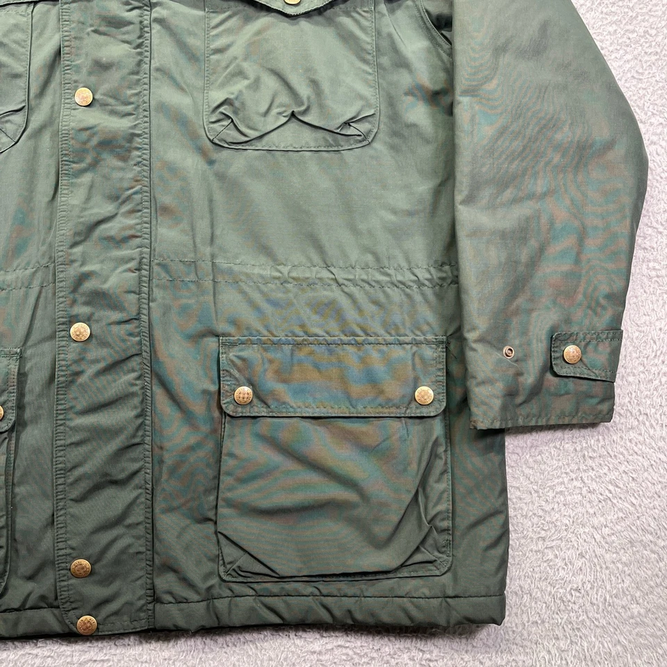 Vtg Woolrich Parka Jacket Mens Large Green Wool Lined Hooded Chore Coat Made USA - Image 4 of 4