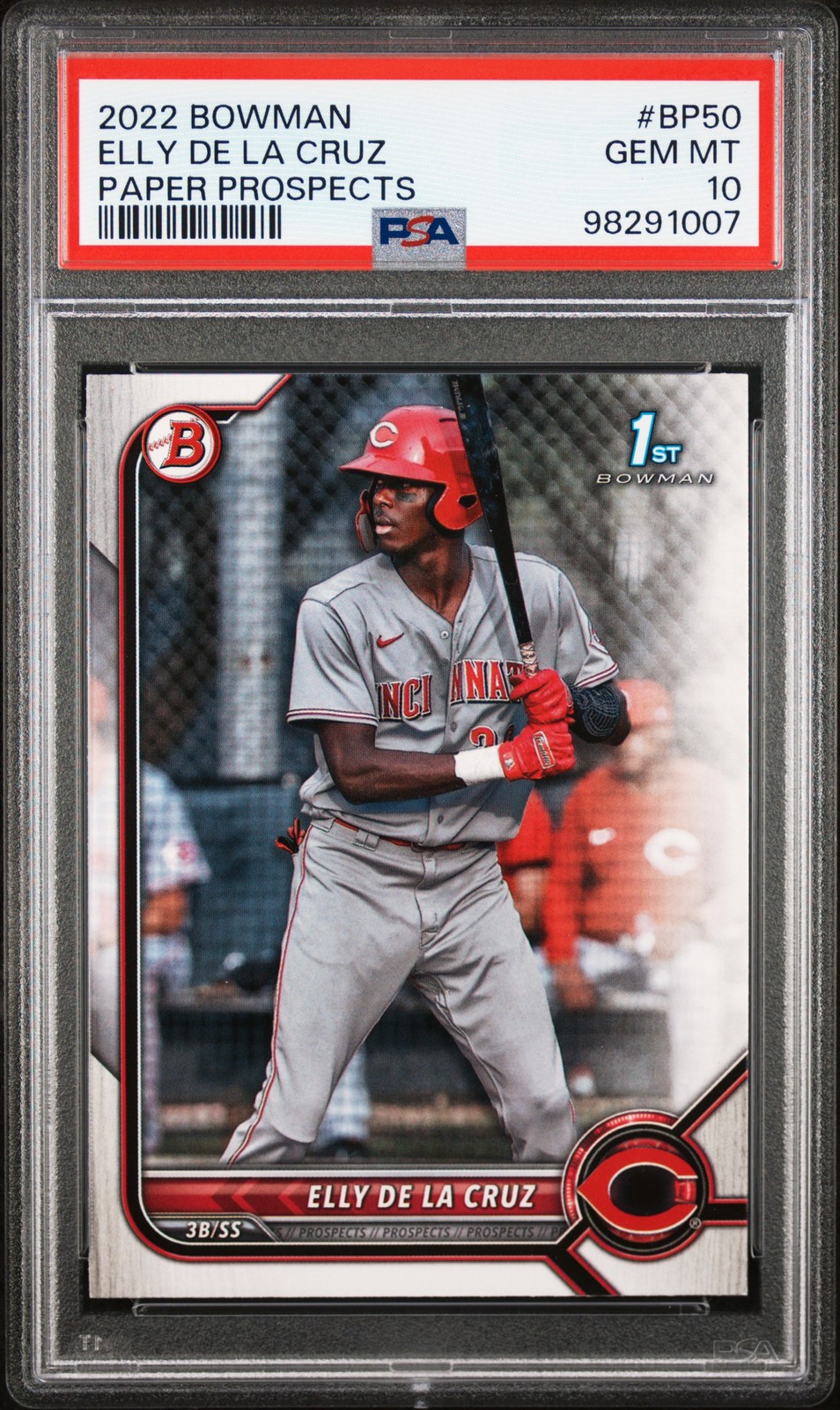 2022 BOWMAN PAPER PROSPECTS #BP50 ELLY DE LA CRUZ PSA 10