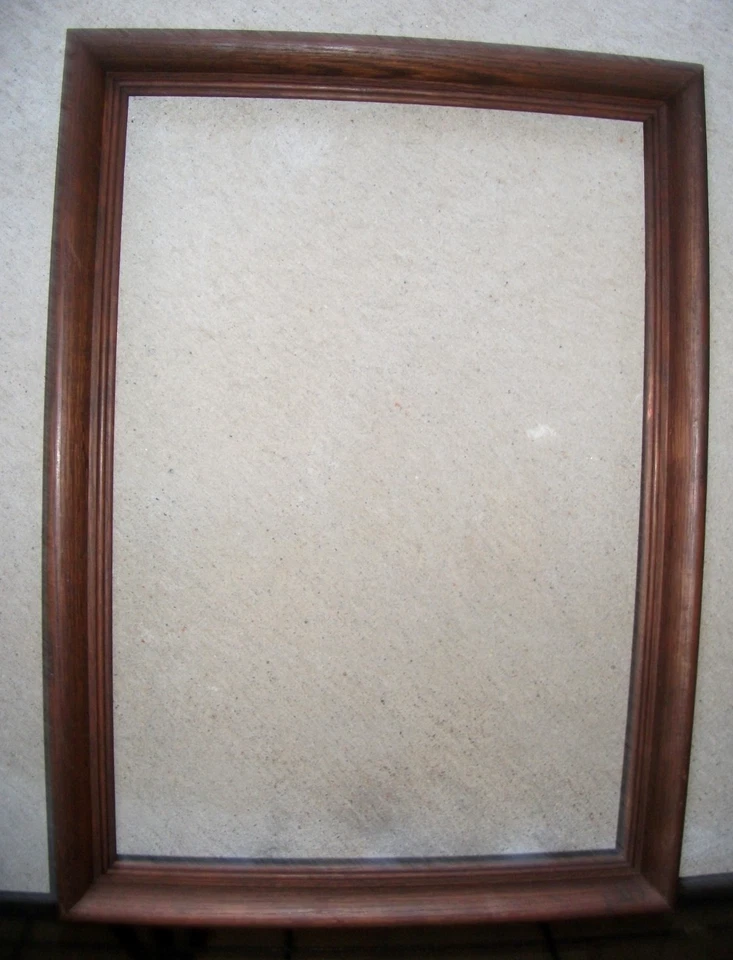 cadre ancien en bois massif de chêne 63 X  46 cm Feuillure 55 X 38 cm - Photo 3/4