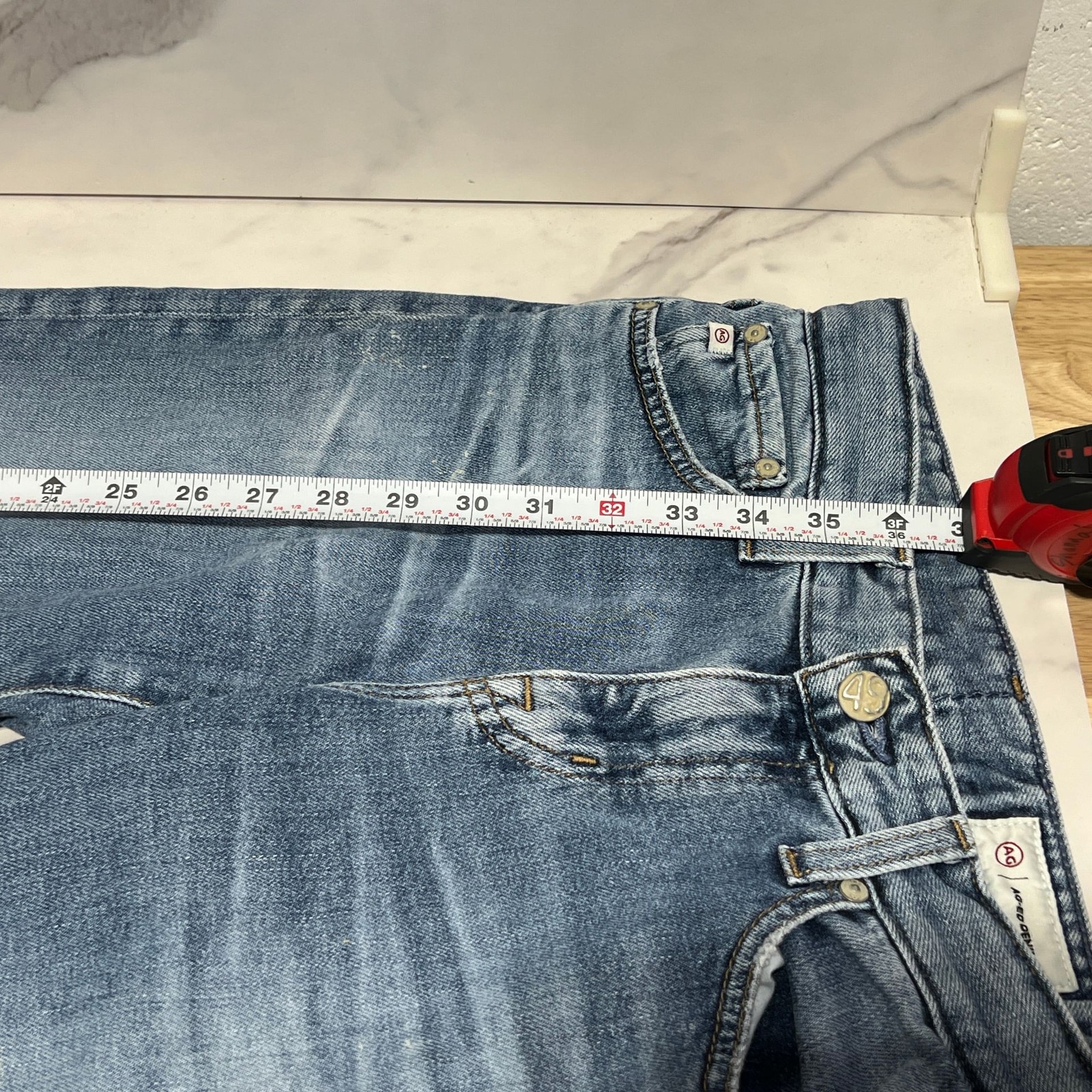 AG Adriano Goldschmied AG-ED Denim Light Wash Straight Leg Jeans Size 24 thumbnail 14