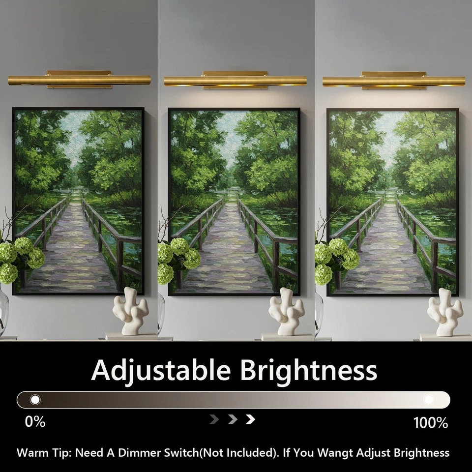 30-дюймовый проводной антикварный латунный светильник для картин 4... - Изображение 4 из 4