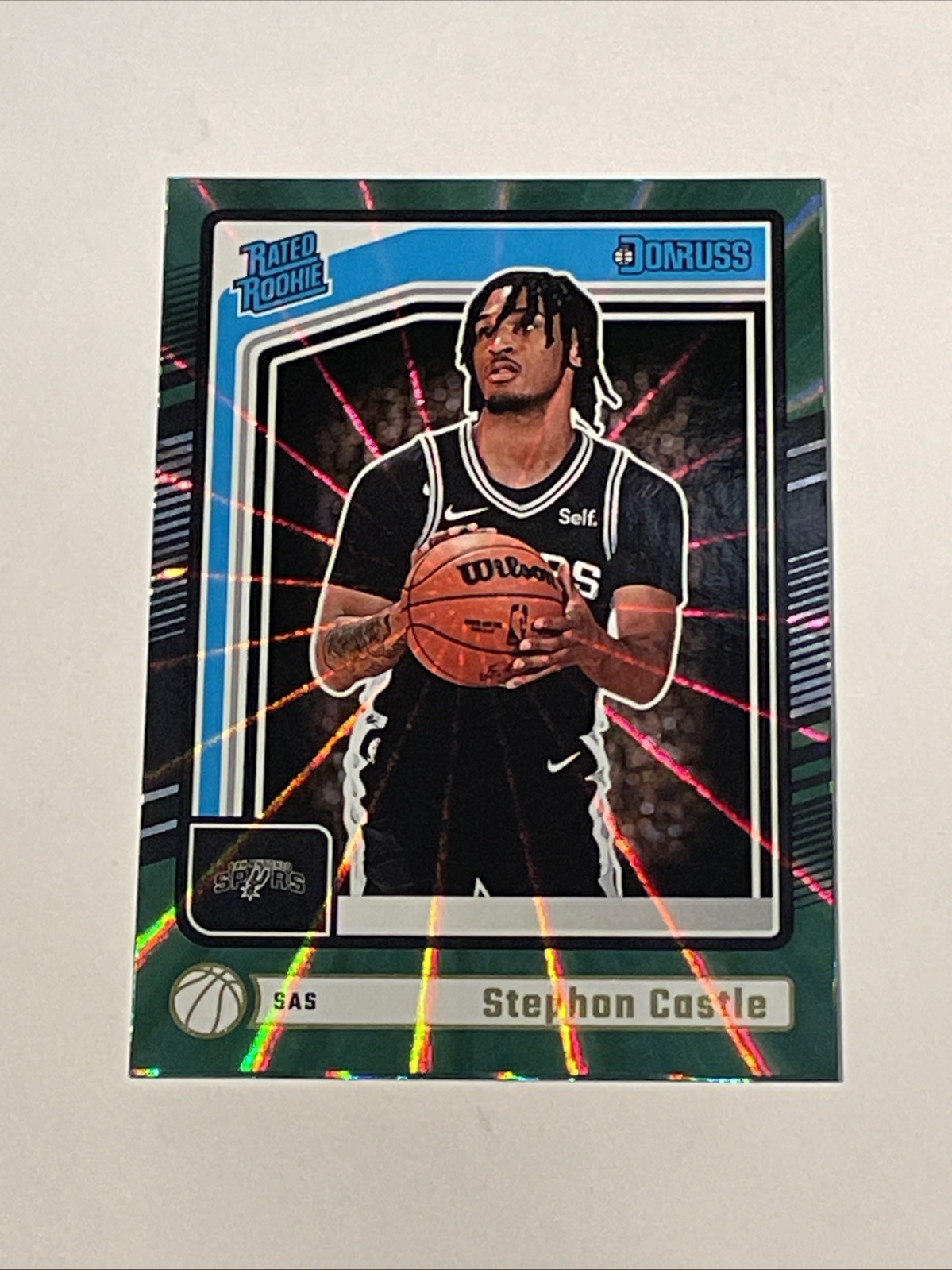 2024-25 Panini Donruss - Rated Rookie Stephon Castle #244 Holo Green Laser (RC)