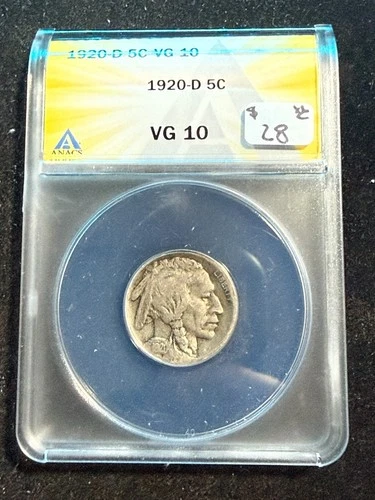 1920 D BUFFALO NICKEL ANACS VG 10