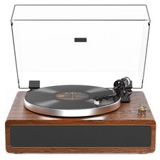 Turntable Record Player with Built-in Speakers, Vinyl Record Player Support B...