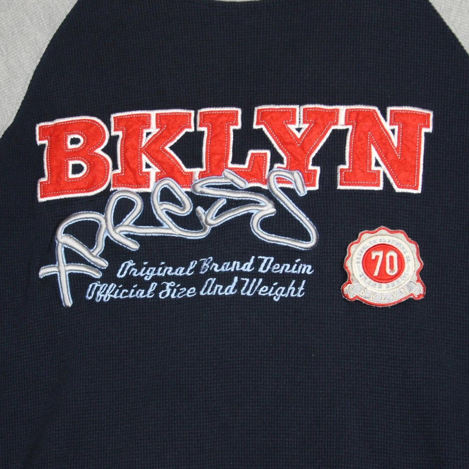 Y2K Brooklyn Xpress Long Sleeve Shirt Mens L Thermal Skater Hip Hop Streetwear - Image 3 of 4