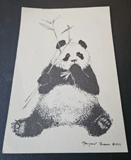 LING-LING, GIANT PANDA POSTCARD. 1972 DRAWING FROM LIFE BY MARGARET BROWN