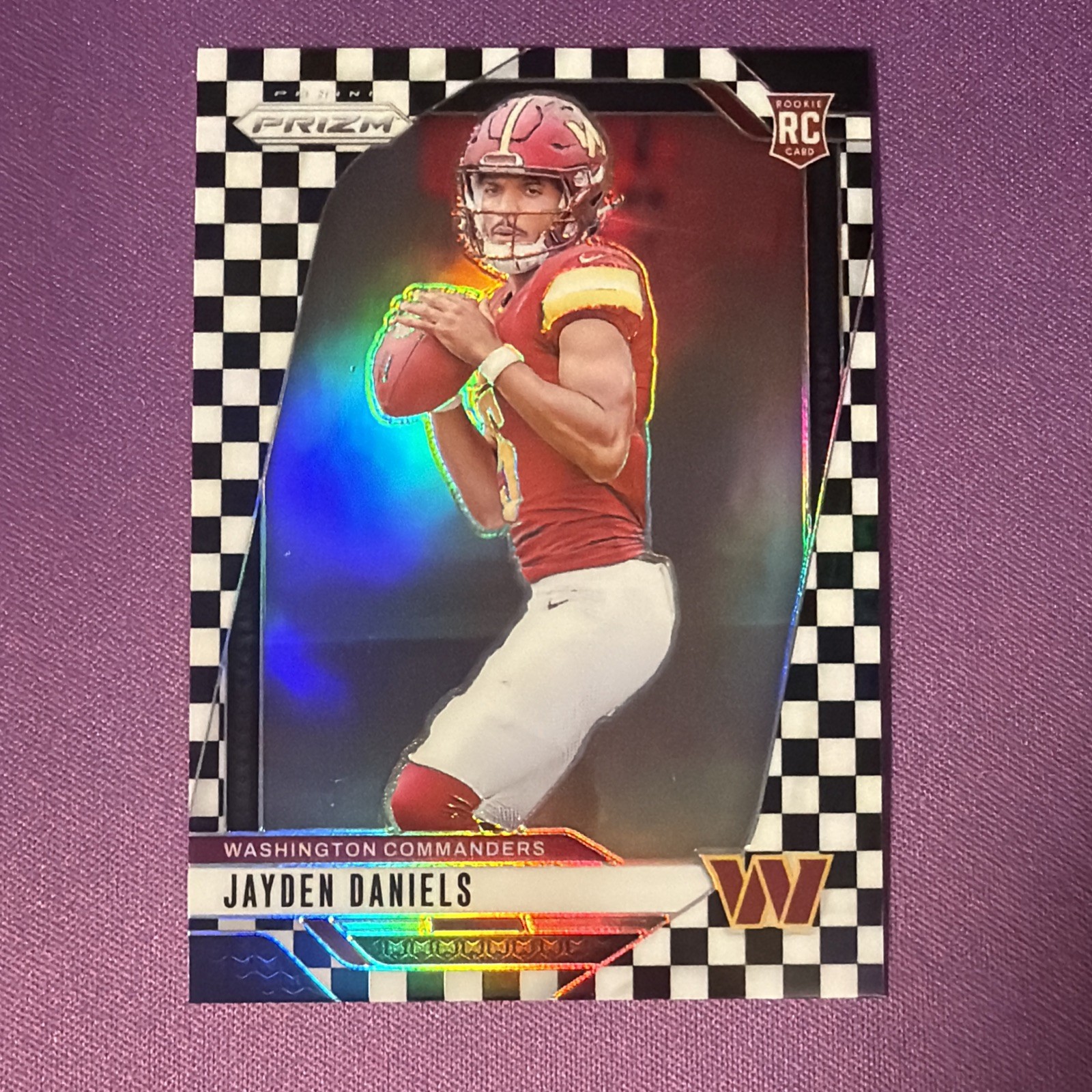 2024 Panini Prizm - Rookies Jayden Daniels #347 Black & White Checker Prizm (RC)