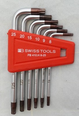 PB SWISS TOOLS PB410.H 8-25 - 6-PC TORX L-KEY SET - SWISS MADE