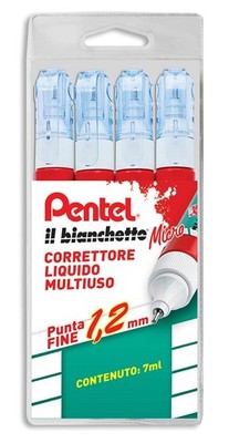 Pentel Correction Il Bianchetto Micro, 4 Pack 4 Correctors
