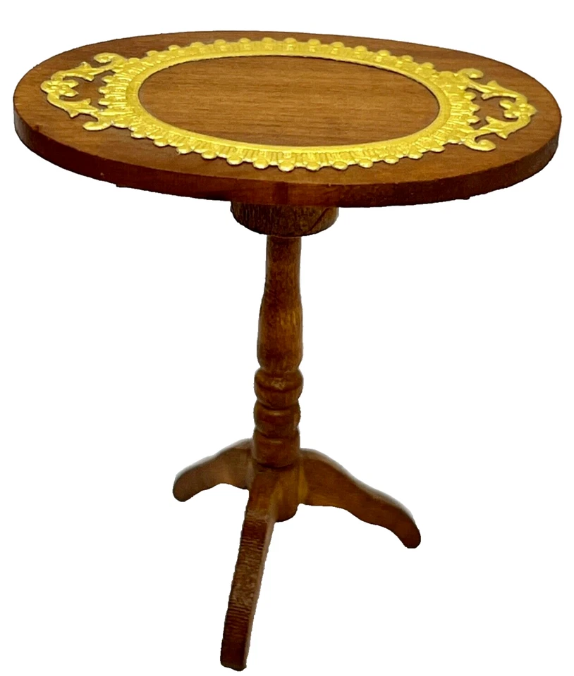 1:12 Shackman Colonial Early American Wooden Pedestal Table Dollhouse Miniature - Image 2 of 4