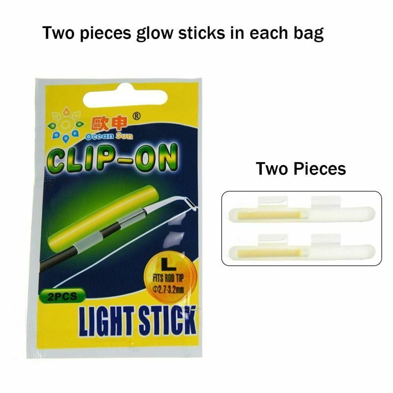 20 Pcs/Lot Fishing Rod Glow Sticks Night Fishing Fluorescent Clip