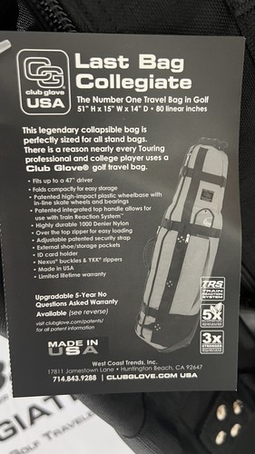 Club Glove Last bag TCU Logo Wheeled Rolling Travel Bag Brand New W/ Stiff Arm⭐ - Picture 5 of 9