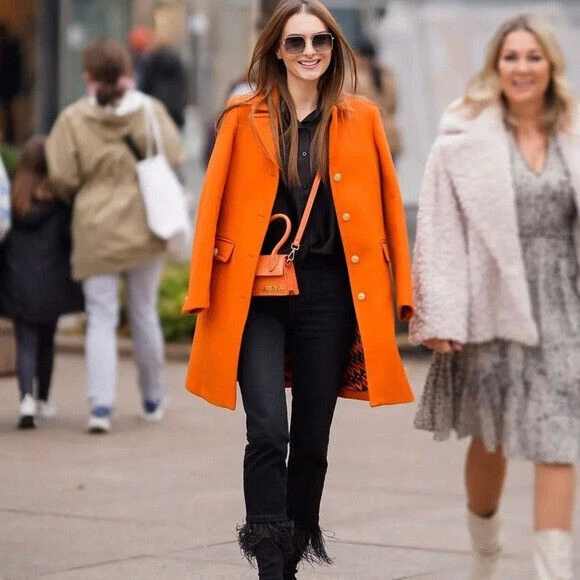 Orange cheap coat zara