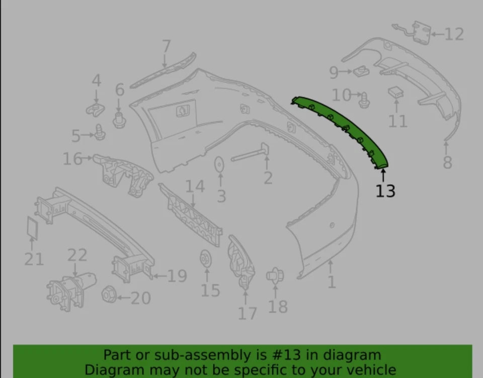 Tampa traseira cromada para acabamento de para-choque Mercedes Benz CLA250 2014-2016 fabricante de equipamento original - Imagem 2 de 3