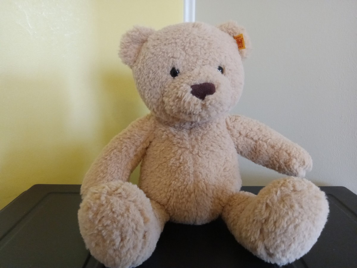 Classic Steiff Teddy Bear Beige Metal Button & Yellow Tag | eBay