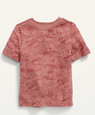 Old Navy Toddler Size 3T ~ Veggie Dinosaur ~ Red Short Sleeve Tee T-Shirt NWT