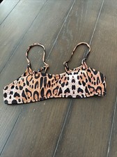 leopard print swim top S