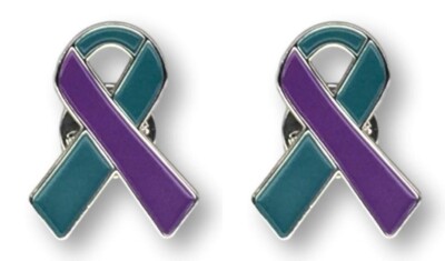 2 Sexual Assault Awareness Quality Enamel Ribbon Pins With Clutch ...