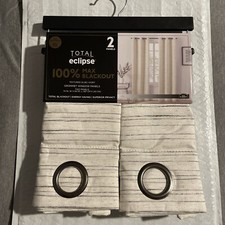 100 Total Eclipse 2-pack Textured Slub/Ivory Grommet Window Panels 74 x 84