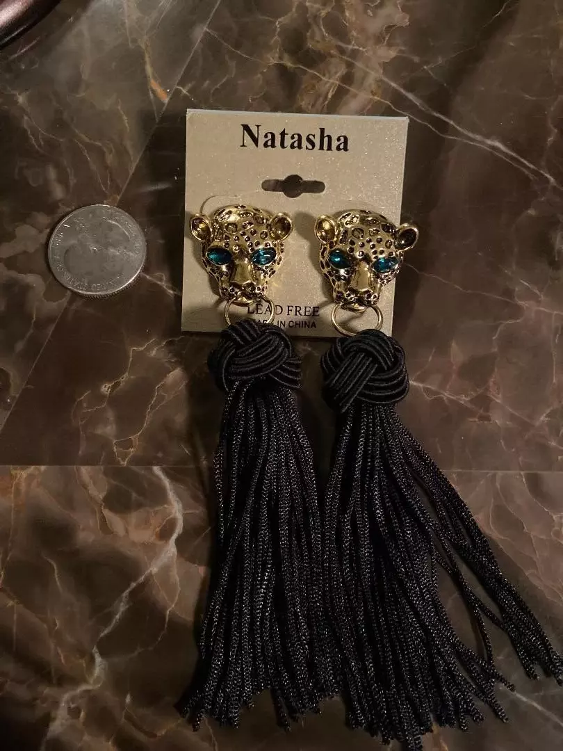 Leopard tassel earrings store