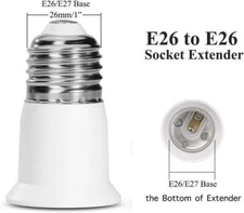 Light Bulb Socket Extender E26/E27 Screw In Adapter 3cm 1.4 inch Extension Base