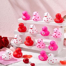 QTY. 20 2 Inch LOVE THEME Rubber Ducks Heart Themed Duckies in Bulk SQUEAKY