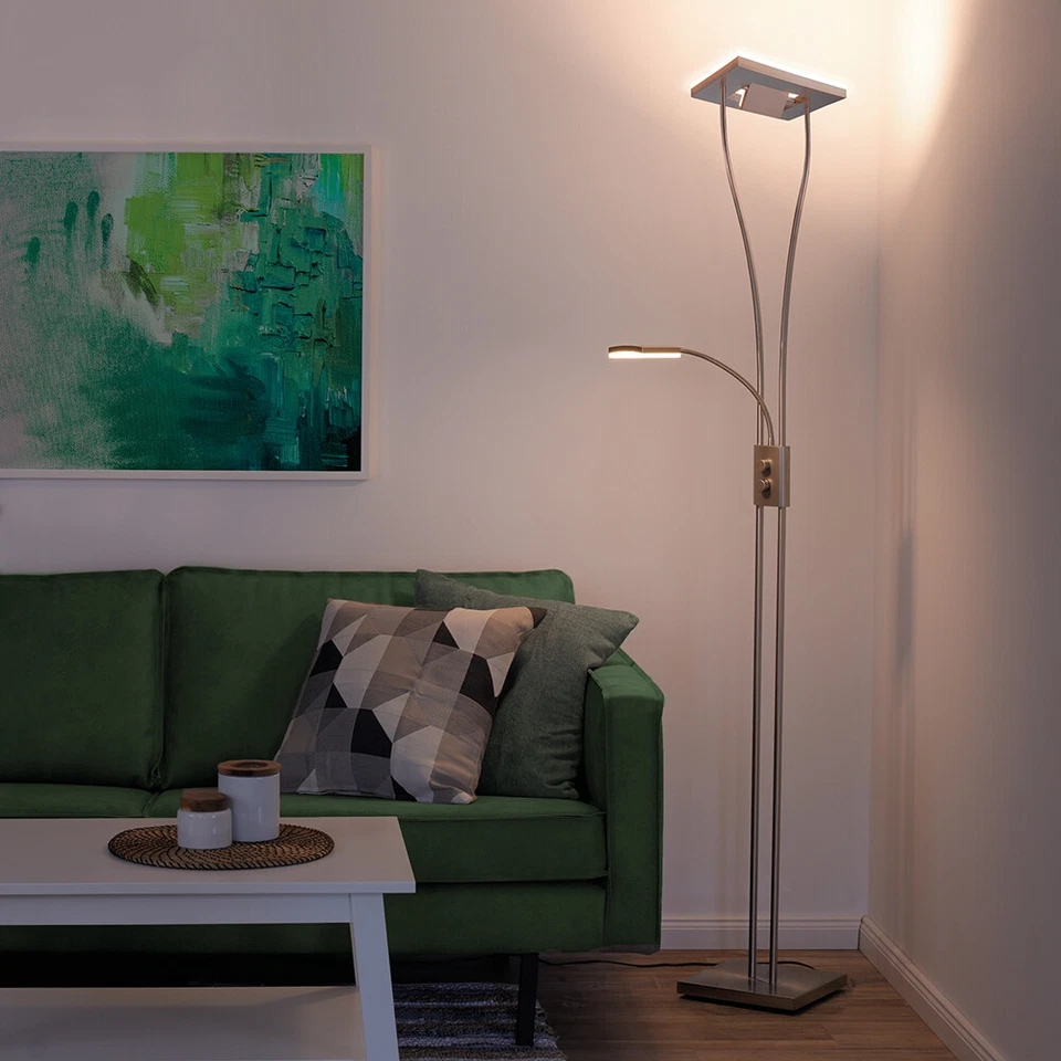 LED Stehleuchte Lesearm Dimmbar Verstellbar Büro Deckenfluter Drehdimmer 31W - Bild 2 von 4