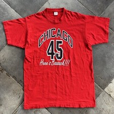 Vtg 90s Michael Jordan Chicago Bulls He  s Back 45 Single Stitch T-Shirt Mens XL