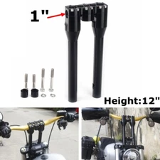 Tall 12 " Club Style 1" Handlebar Riser Kit for Harley Softail Sportster Dyna