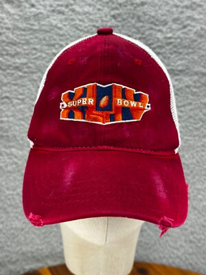 Distant Replays Super Bowl 44 Embroidered NFL Adjustable Cap Hat Red Mesh Back